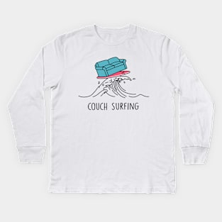 Couch Surfing Kids Long Sleeve T-Shirt